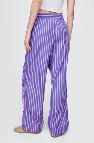 GAP Organic Cotton Poplin Easy Wide-Leg Pants Pink And Blue Stripe 4