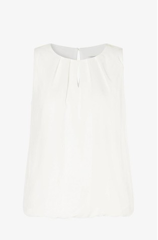 Bluza brez rokavov iz kombinacije tkanin