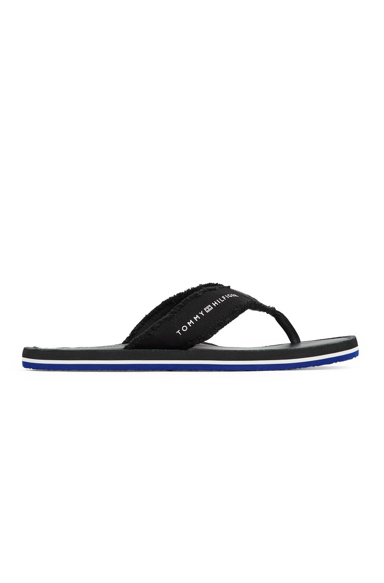 TOMMY HILFIGER Platnene japonke z logotipom Črna - Black 