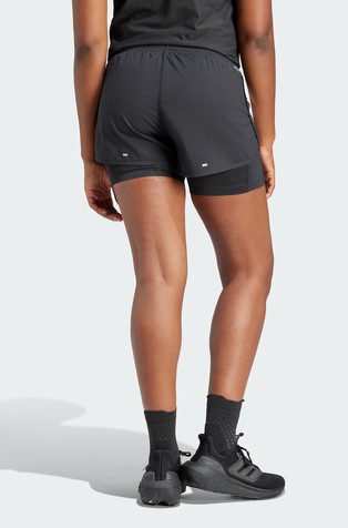 ADIDAS Own the Run 3-Stripes 2 v 1 tekaške kratke hlače Črna - Black 2