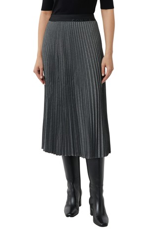 Midi plisirano krilo s flanelasto površino