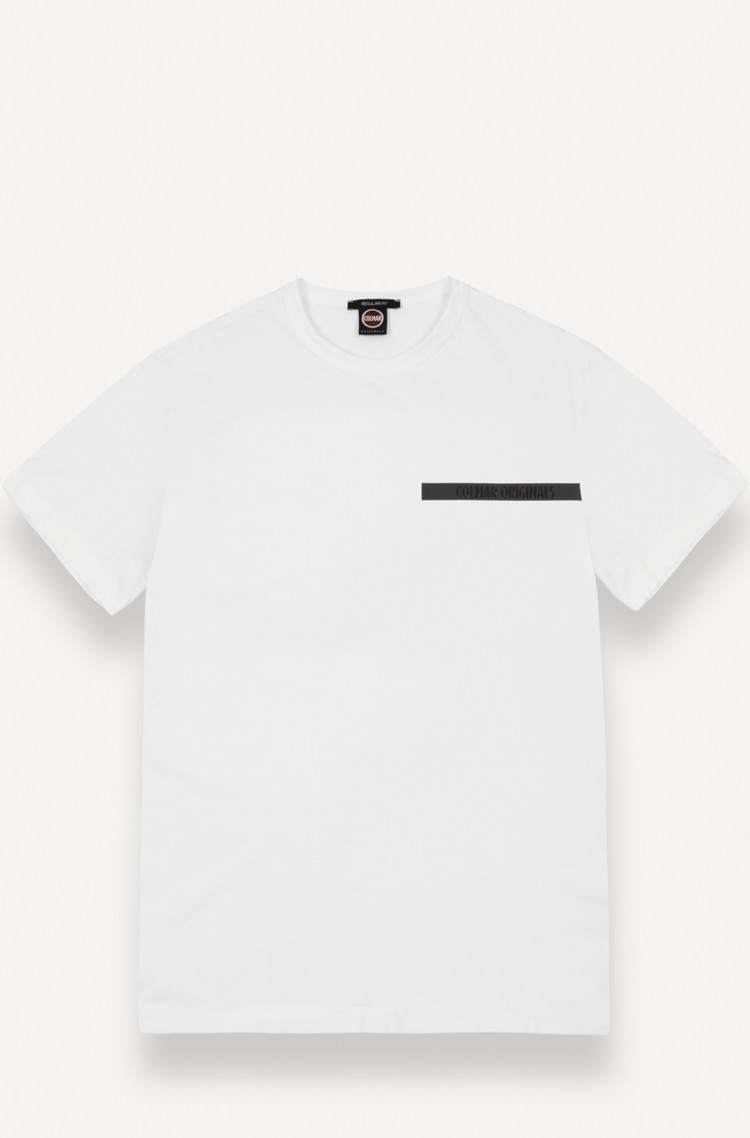 COLMAR Majica s kratkimi rokavi in logo trakom Bela - White 