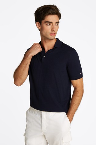 Slim fit polo majica iz mešanice bombaža in liocela