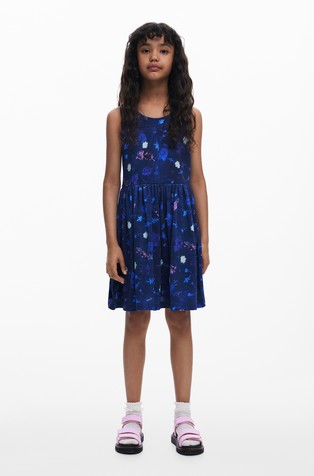 Kratka obleka s cvetličnim vzorcem