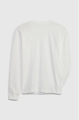 GAP Majica z dolgimi rokavi za dečke Bela - New Off White 2