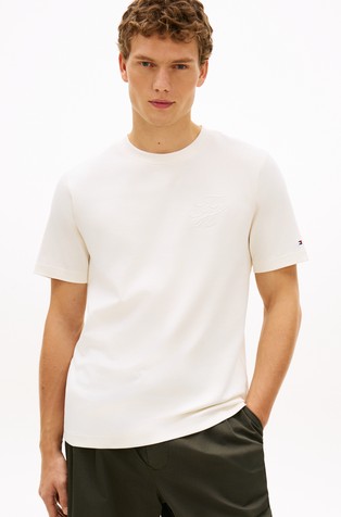 Bombažna majica s kratkimi rokavi in vezenim logotipom