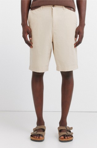 Cotton and linen relaxed fit Bermuda shorts