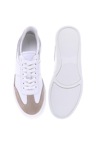 BALDININI Usnjene superge z vstavki iz semiša Bela - Beige / White 3