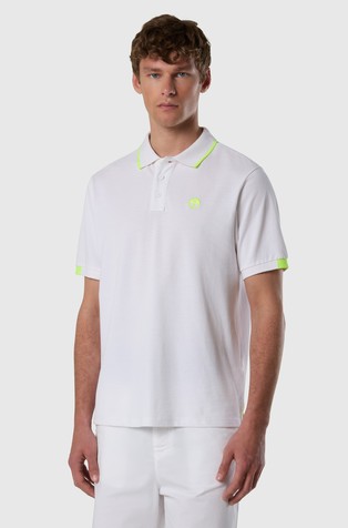 Short-sleeved polo shirt with neon accents