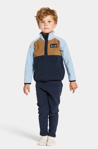 DIDRIKSONS Monte Kids' Half Button Navy 5