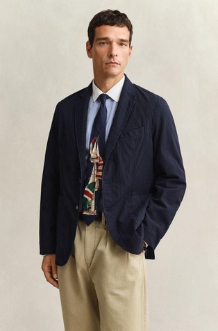Regular fit seersucker jacket