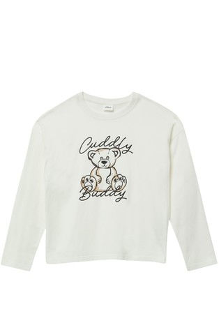 Oversized majica z dolgimi rokavi in potiskom