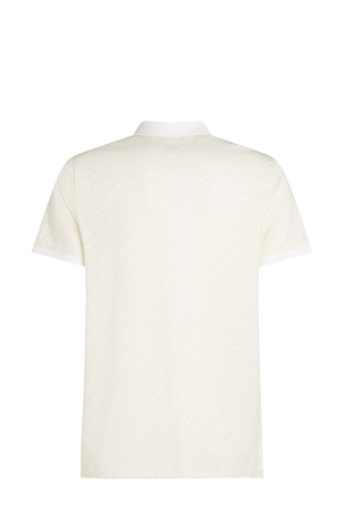 TOMMY HILFIGER Regular fit polo majica z vzorcem TH monogramov Bela - Cream 2