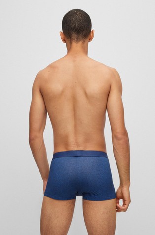 HUGO BOSS Boksarice iz raztegljivega bombaža z logo etiketo Modra - Blue 4