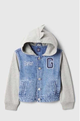 Baby & Toddler Dino Varsity Denim Hoodie Jacket