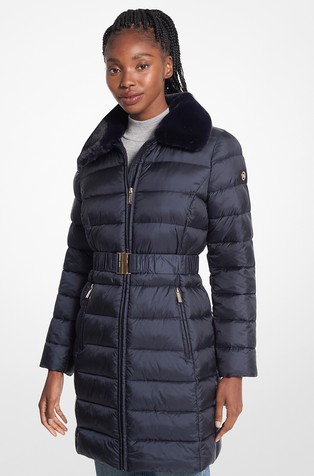 Quilted Nylon Puffer Coat