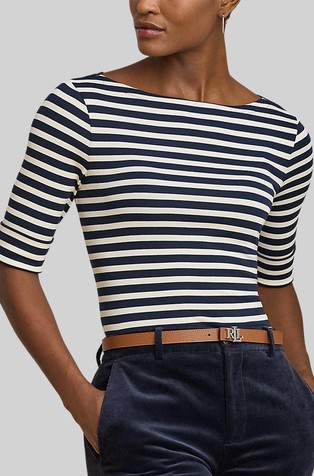 Striped Stretch Cotton Tee