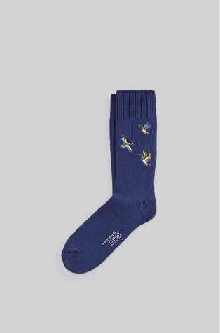 Cotton-blend Socks with Embroideries