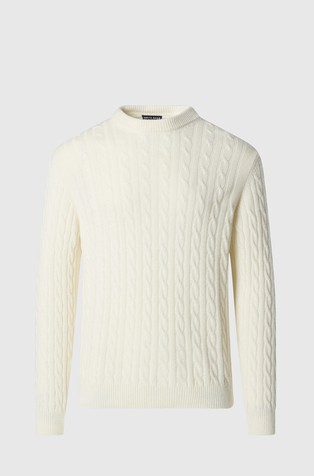 Cable-knit wool-blend sweater