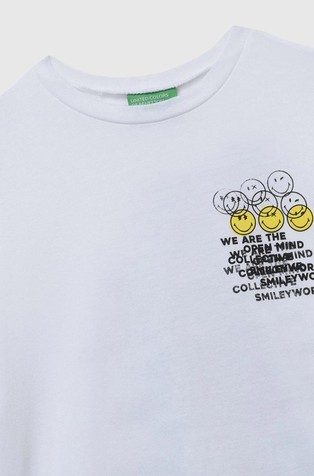 BENETTON Smiley® majica s kratkimi rokavi Bela - White 3