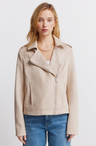 Jakna iz semiša z epoletami