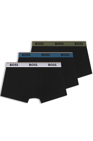Three-pack of stretch-cotton trunks with logo waistbands
