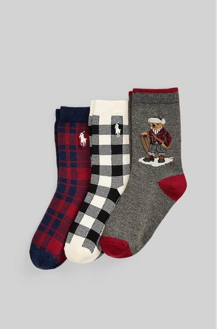 Polo bear crew sock 3-pack