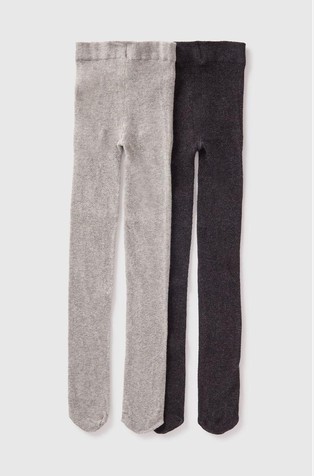 Two pairs of solid-colored tights