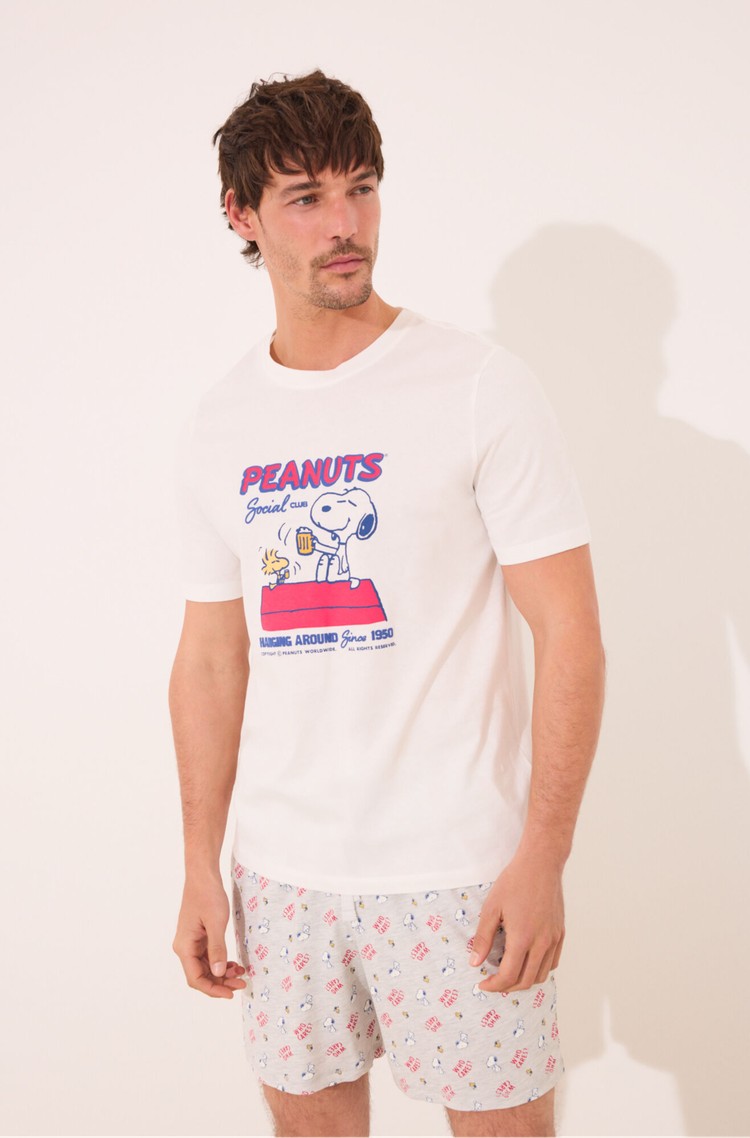 WOMEN'SECRET Snoopy bombažna pižama s kratkimi rokavi Večbarvna - Multi 