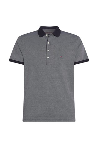 TOMMY HILFIGER Regular fit polo majica iz interlock bombažne tkanine Modra - Blue 5
