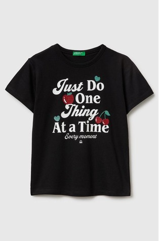 Bombažna majica z bleščečim potiskom