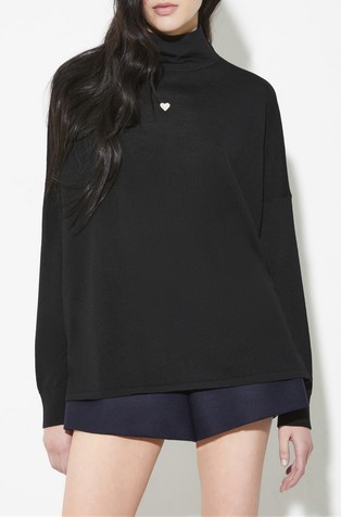 Pleten pulover iz merino volne z visokim ovratnikom