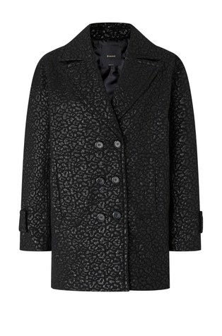 Kratek plašč s svetlečim leopardjim vzorcem