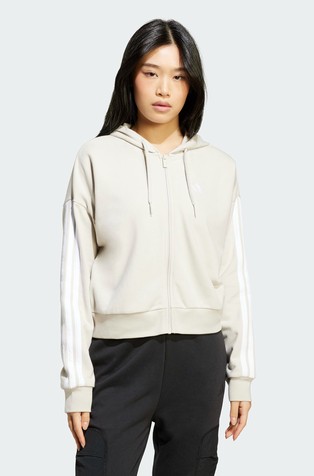 Essentials 3-Stripes French Terry Full-Zip Hoodie