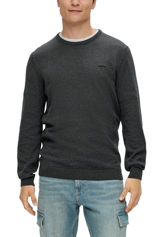 Pleten pulover z vezenim logotipom