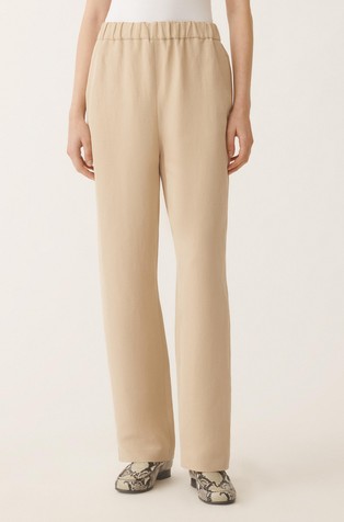 Jogging fit trousers in viscose linen blend