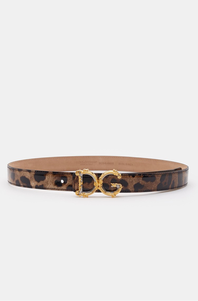 DOLCE &amp; GABBANA DG Girls belt with leopard-print Brown 
