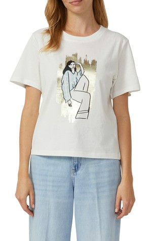 Bombažna majica s svetlečim potiskom