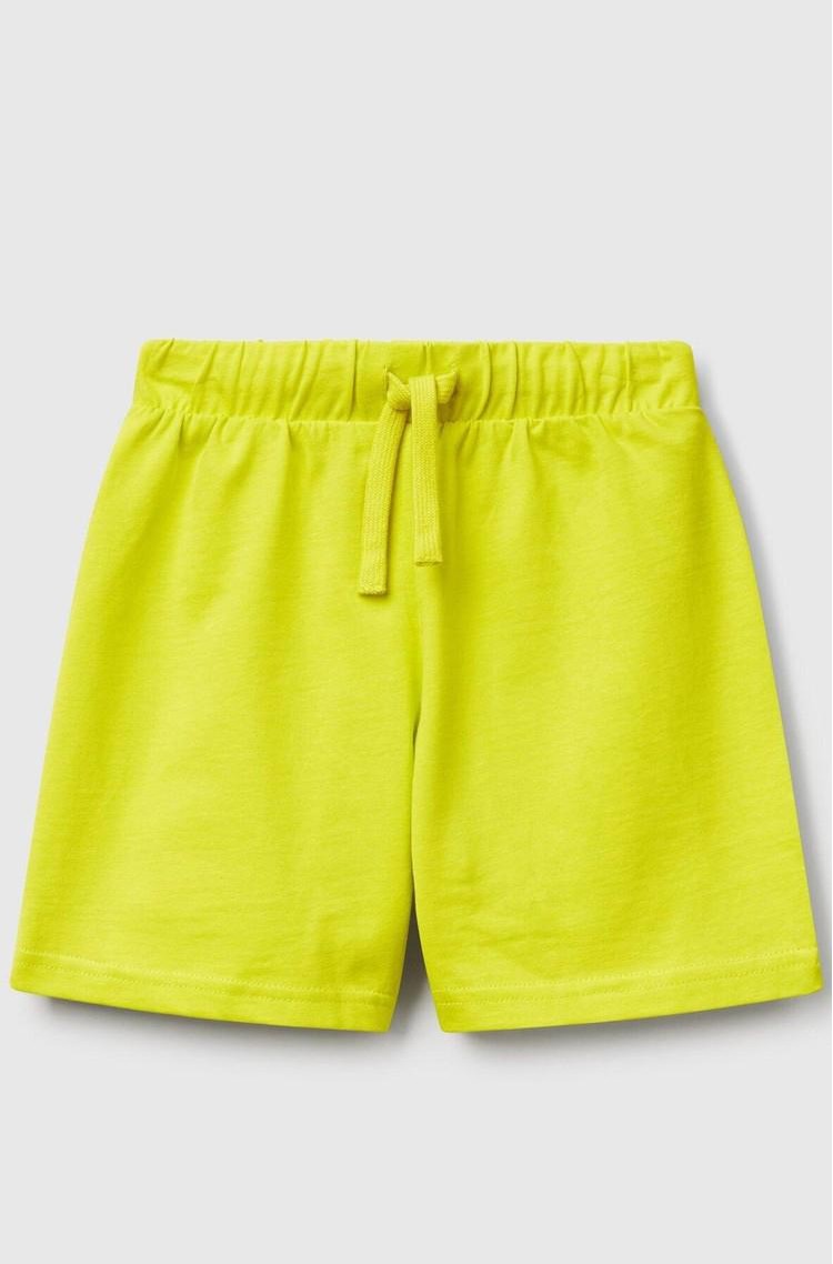 BENETTON Kratke hlače iz jersey tkanine Rumena - Neon Yellow 