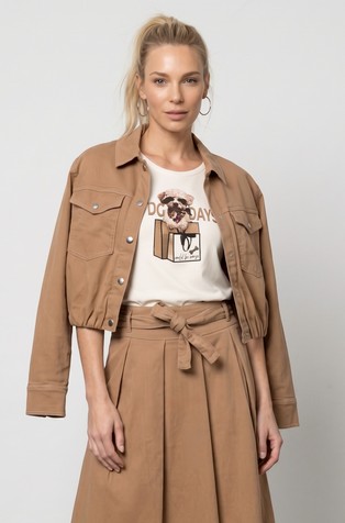 Cropped shirt jacket