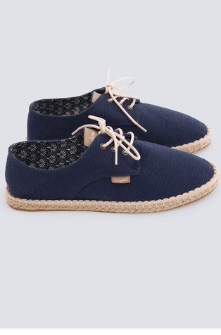 Rustic cotton lace-up espadrille