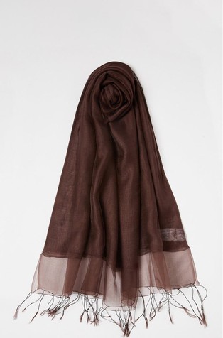 Viscose and silk-blend stole