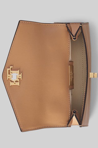 RALPH LAUREN Leather Small Farrah Satchel Buff 5