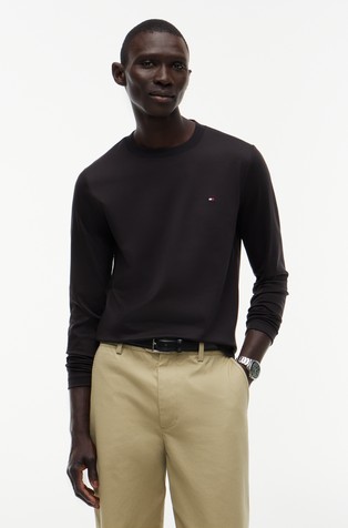 Slim Interlock Knit Long Sleeve T-Shirt