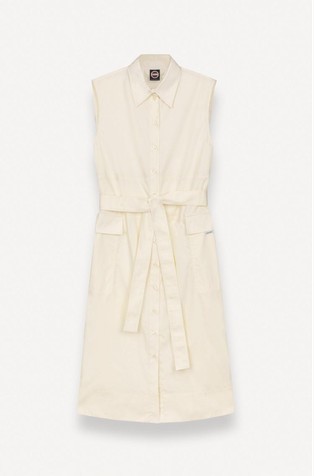 Sleeveless poplin shirt dress