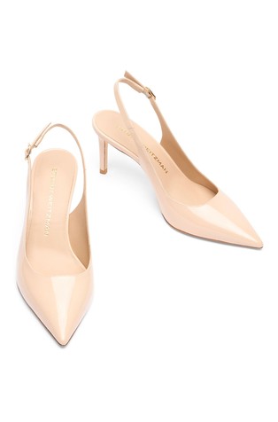 STUART WEITZMAN Stuart Power Slingback in Patent Leather Barely Beige 4