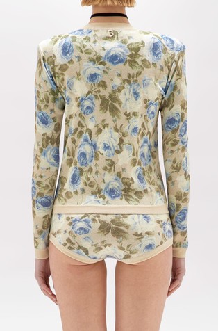 BLUGIRL Pletena jopa s cvetličnim vzorcem in lureks vlakni Bež - Beige / Multi 2