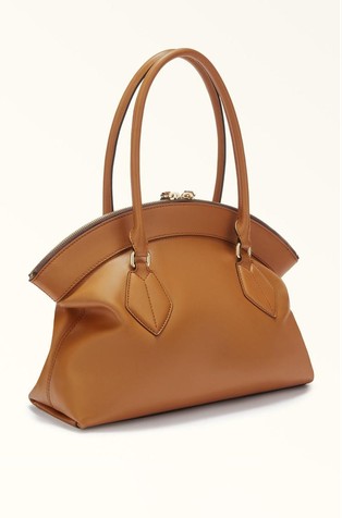 FURLA Usnjena ročna torba Rjava - Brown 2