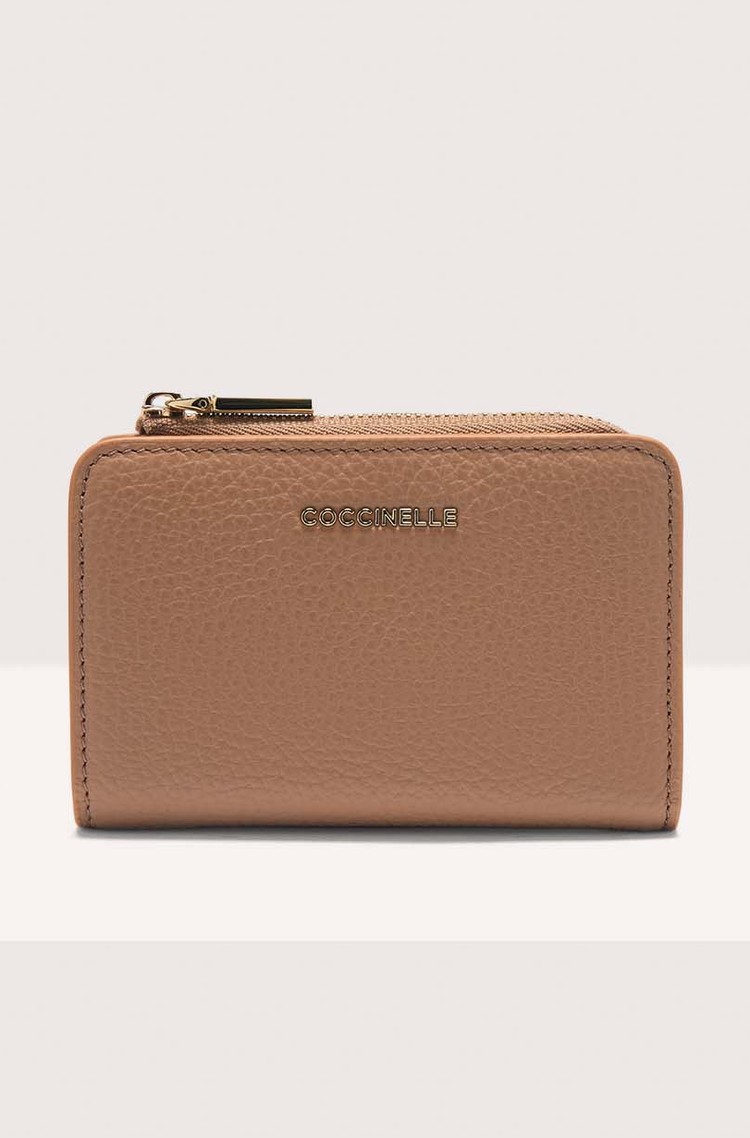 COCCINELLE Metallic Soft usnjena denarnica Rjava - Skin 