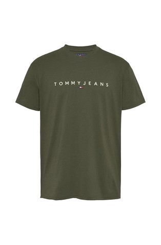 TOMMY HILFIGER Majica z vezenim logotipom Zelena - Green 6